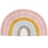 Tapis Rainbow shape arc-en-ciel Pure & Nature rose (80 x 130 cm) - Little Dutch